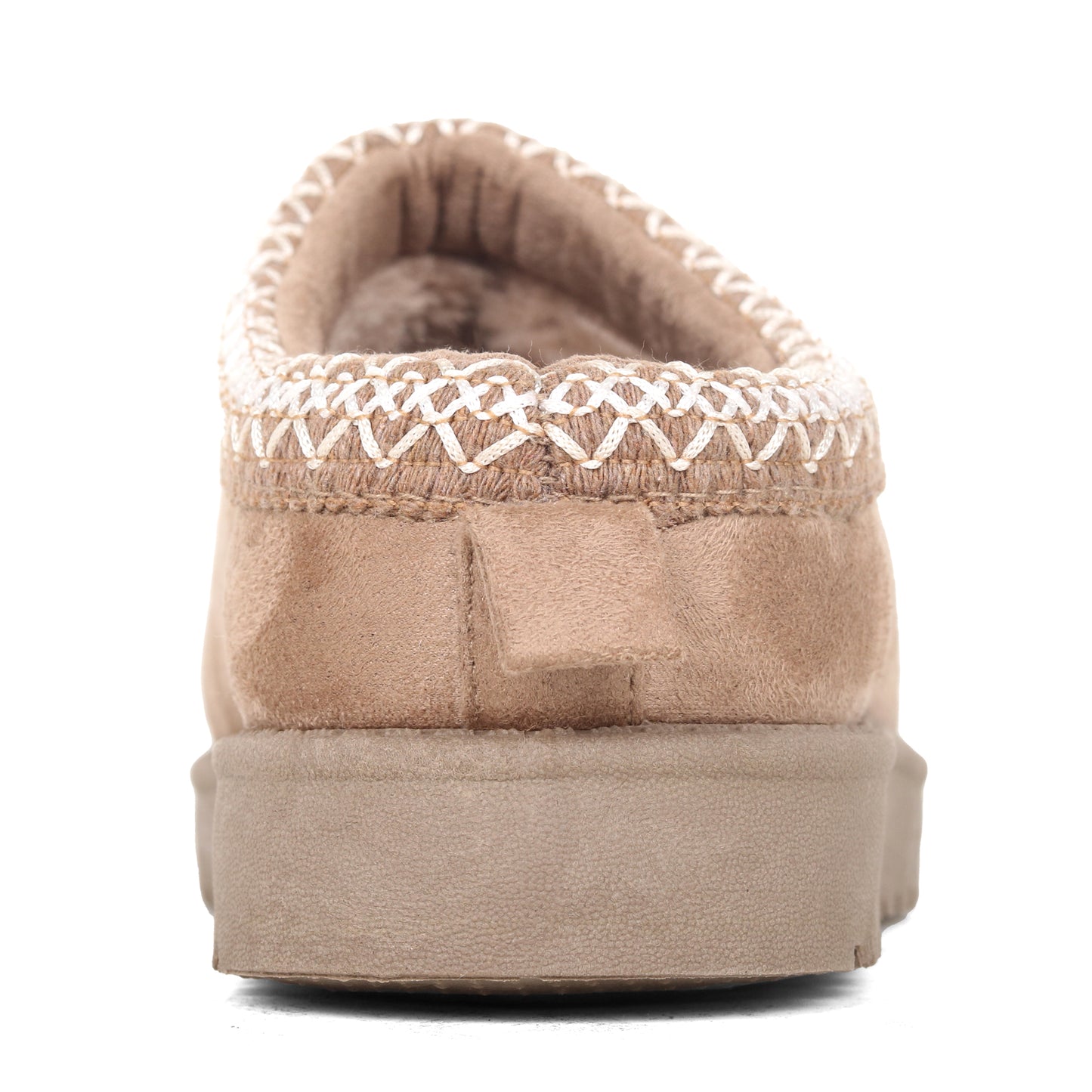 Amj Fashions Ladies Women Khaki Flatform Low Sole Faux Suede And Fur Lined Mule Slippers Size UK 3-8